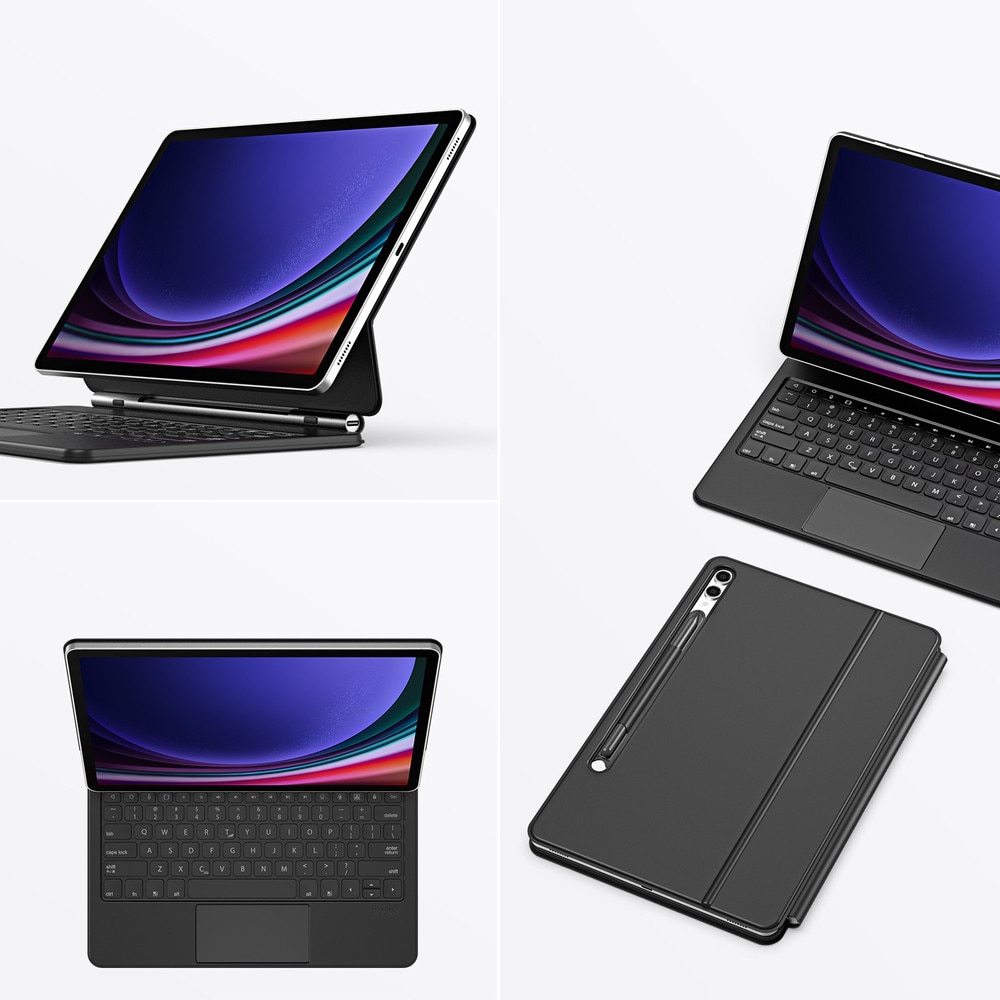 Husa cu tastatura Dux Ducis MK Series compatibila cu Samsung Galaxy Tab S9 Plus / Tab S8 Plus / Tab S7 Plus, 12.4 inch, Negru