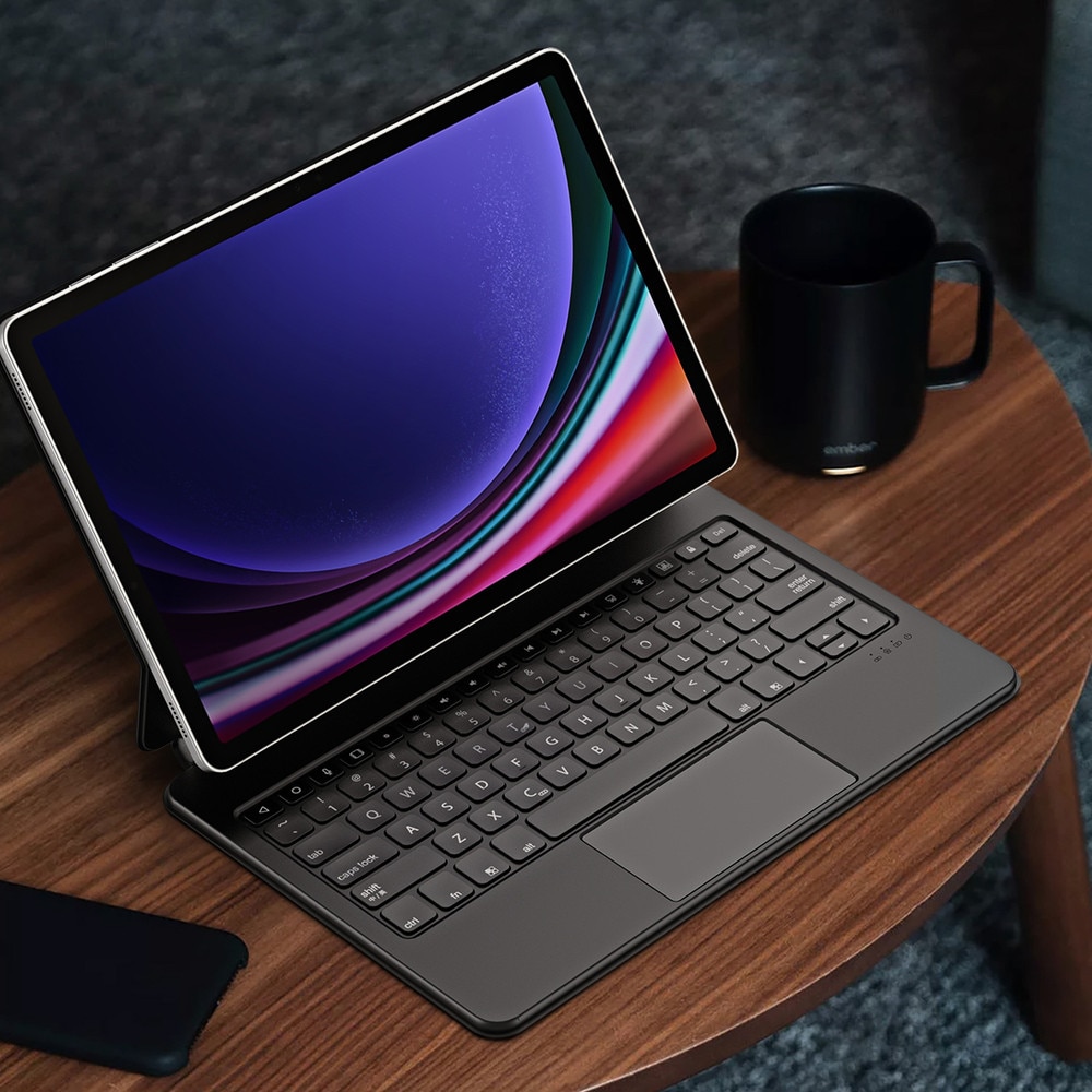 Husa cu tastatura Dux Ducis MK Series compatibila cu Samsung Galaxy Tab S9 Plus / Tab S8 Plus / Tab S7 Plus, 12.4 inch, Negru
