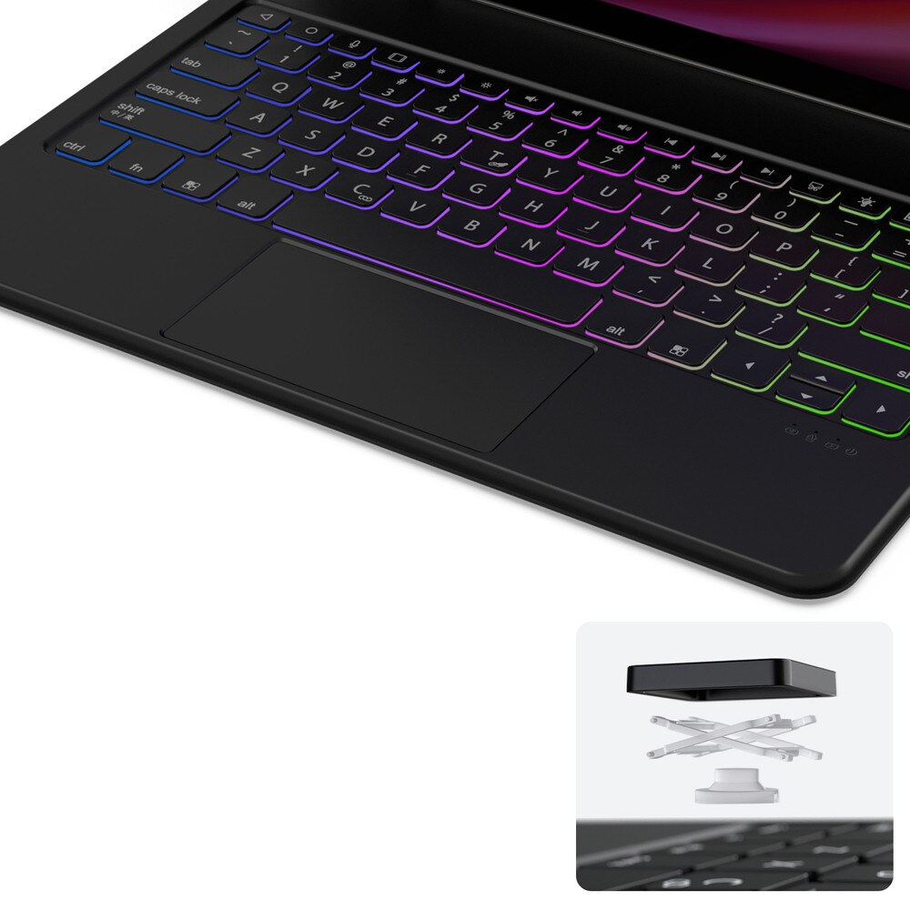Husa cu tastatura Dux Ducis MK Series compatibila cu Samsung Galaxy Tab S9 Plus / Tab S8 Plus / Tab S7 Plus, 12.4 inch, Negru