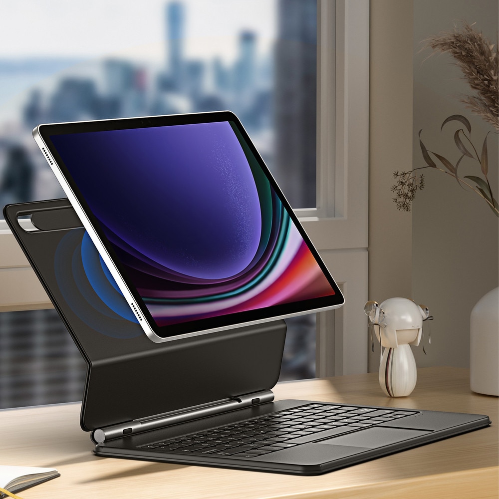 Husa cu tastatura Dux Ducis MK Series compatibila cu Samsung Galaxy Tab S9 Plus / Tab S8 Plus / Tab S7 Plus, 12.4 inch, Negru