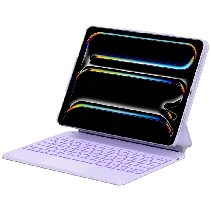 Carcasa cu tastatura Typecase Edge Plus compatibila cu iPad Air 13 inch 2024 / 2025, Mov