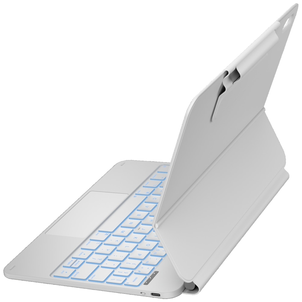 Carcasa cu tastatura Typecase Edge Plus compatibila cu iPad 11 inch (A16) 2025 / iPad 10.9 inch 2022, Alb