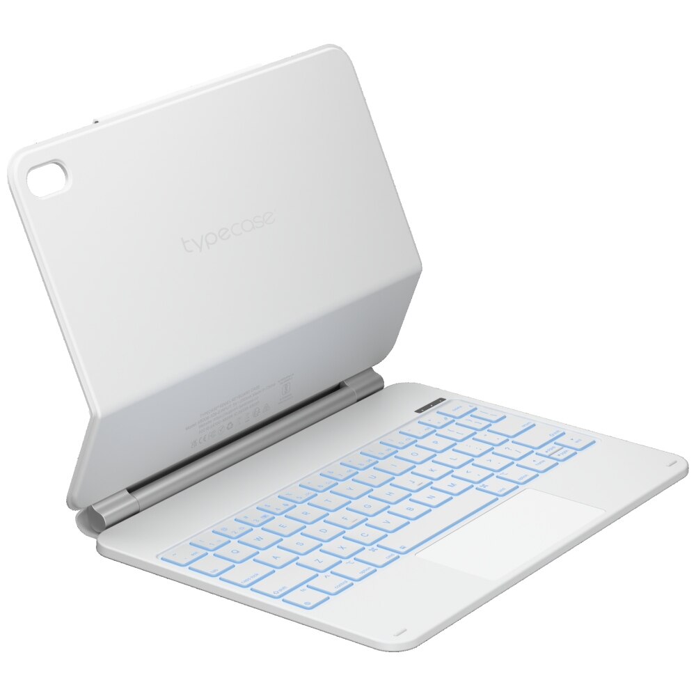 Carcasa cu tastatura Typecase Edge Plus compatibila cu iPad 11 inch (A16) 2025 / iPad 10.9 inch 2022, Alb