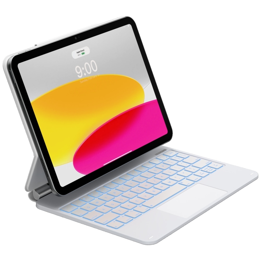 Carcasa cu tastatura Typecase Edge Plus compatibila cu iPad 11 inch (A16) 2025 / iPad 10.9 inch 2022, Alb