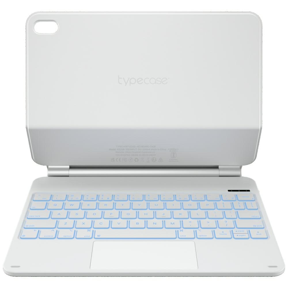 Carcasa cu tastatura Typecase Edge Plus compatibila cu iPad 11 inch (A16) 2025 / iPad 10.9 inch 2022, Alb