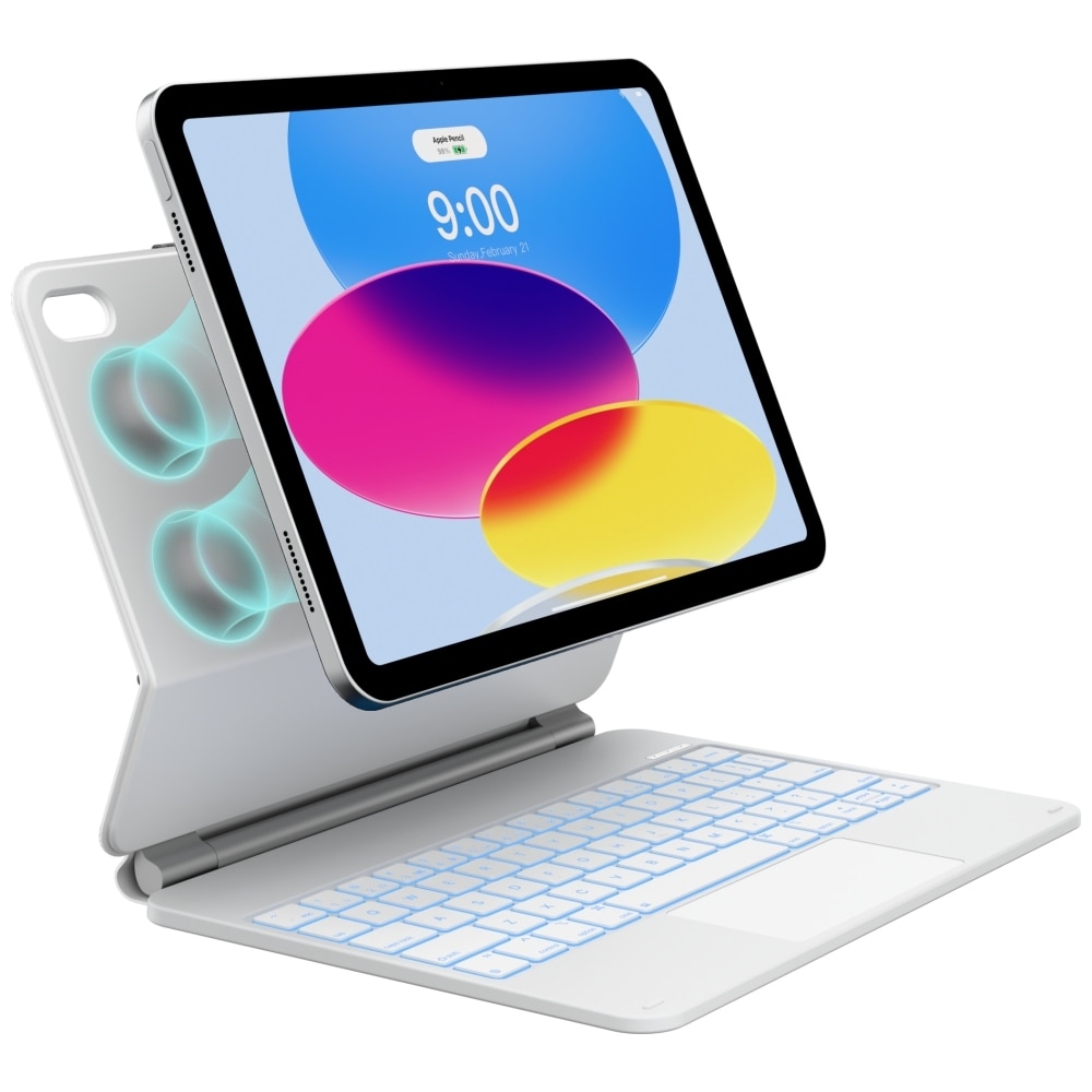 Carcasa cu tastatura Typecase Edge Plus compatibila cu iPad 11 inch (A16) 2025 / iPad 10.9 inch 2022, Alb