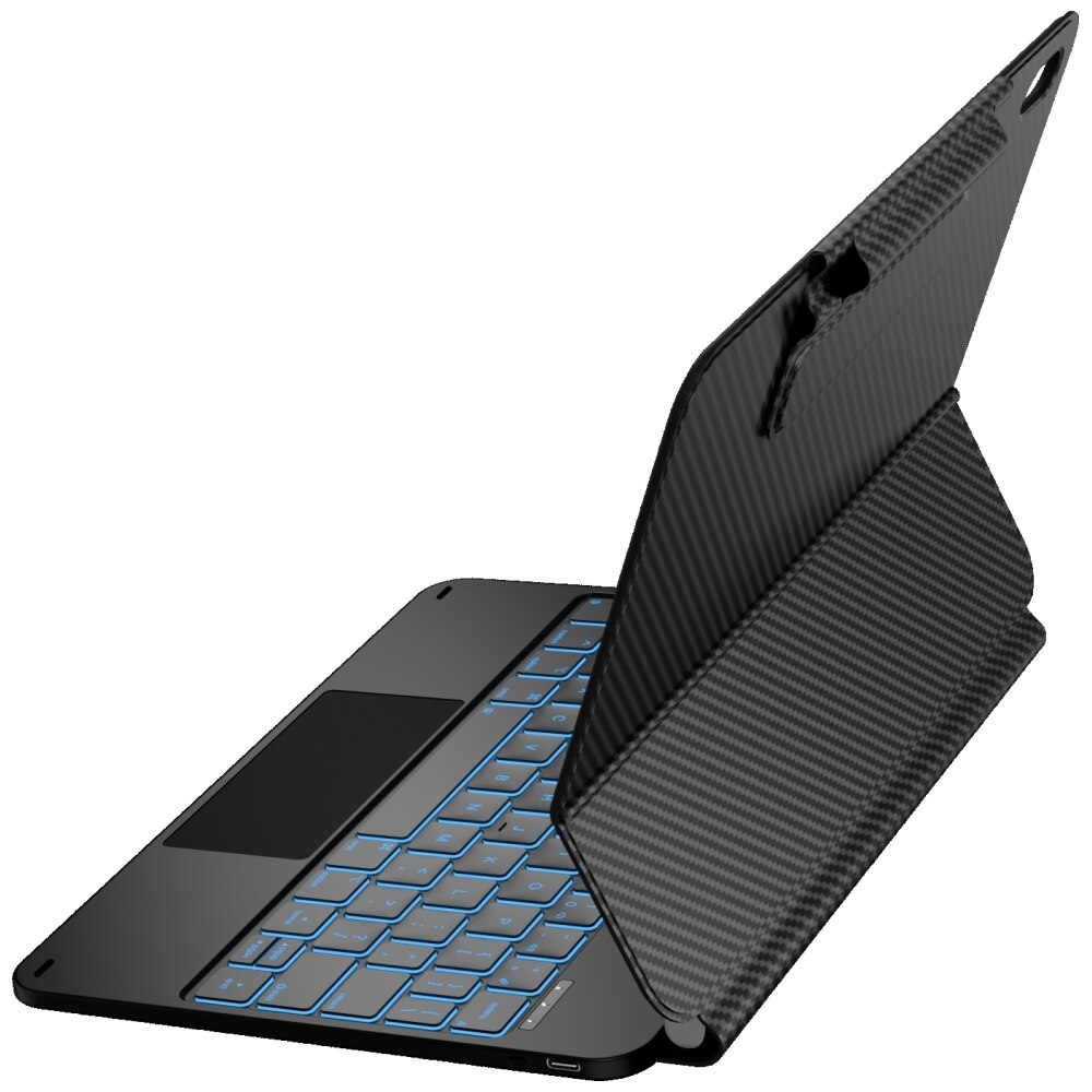 Carcasa cu tastatura Typecase Edge Plus compatibila cu iPad 11 inch (A16) 2025 / iPad 10.9 inch 2022, Carbon Fiber