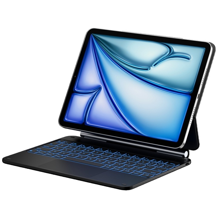 Carcasa cu tastatura Typecase Edge compatibila cu iPad Air 11 inch 2024 / 2025, Carbon