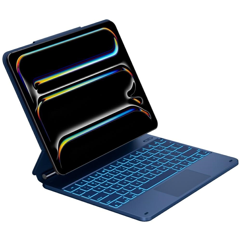 Carcasa cu tastatura Typecase Edge compatibila cu iPad Pro 13 inch 2024 / 2025, Pacific Blue
