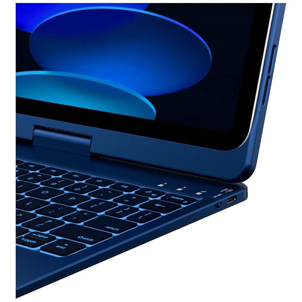 Carcasa cu tastatura Typecase Flexbook Touch compatibila cu iPad 11 inch (A16) 2025 / iPad 10.9 inch 2022, Dark Blue