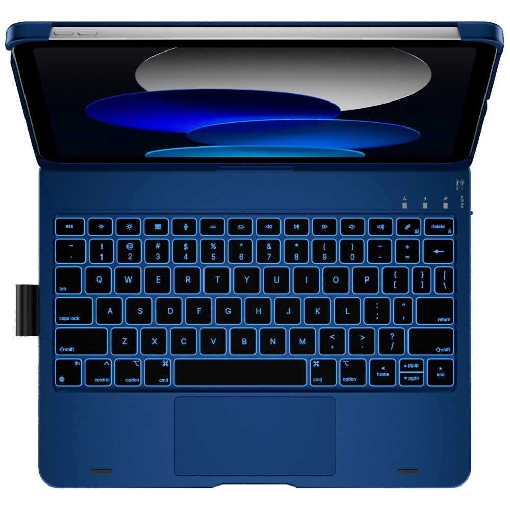 Carcasa cu tastatura Typecase Flexbook Touch compatibila cu iPad 11 inch (A16) 2025 / iPad 10.9 inch 2022, Dark Blue