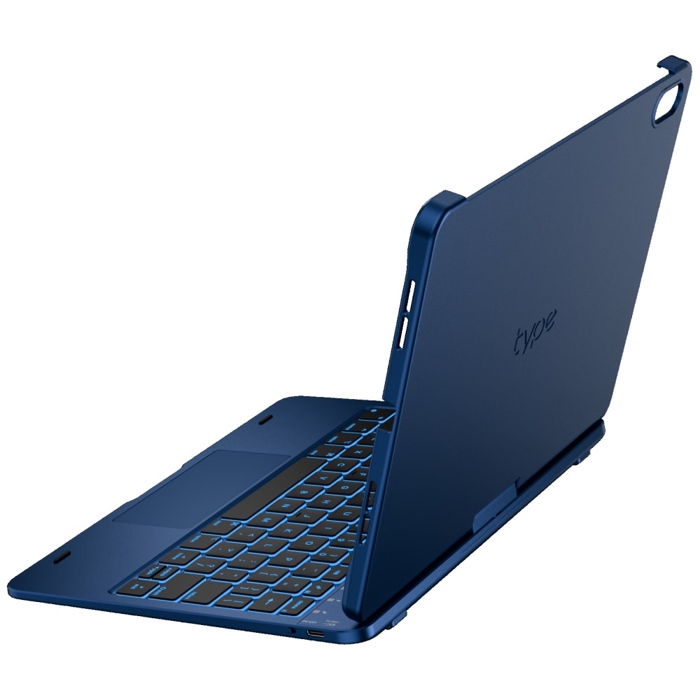 Carcasa cu tastatura Typecase Flexbook Touch compatibila cu iPad 11 inch (A16) 2025 / iPad 10.9 inch 2022, Dark Blue