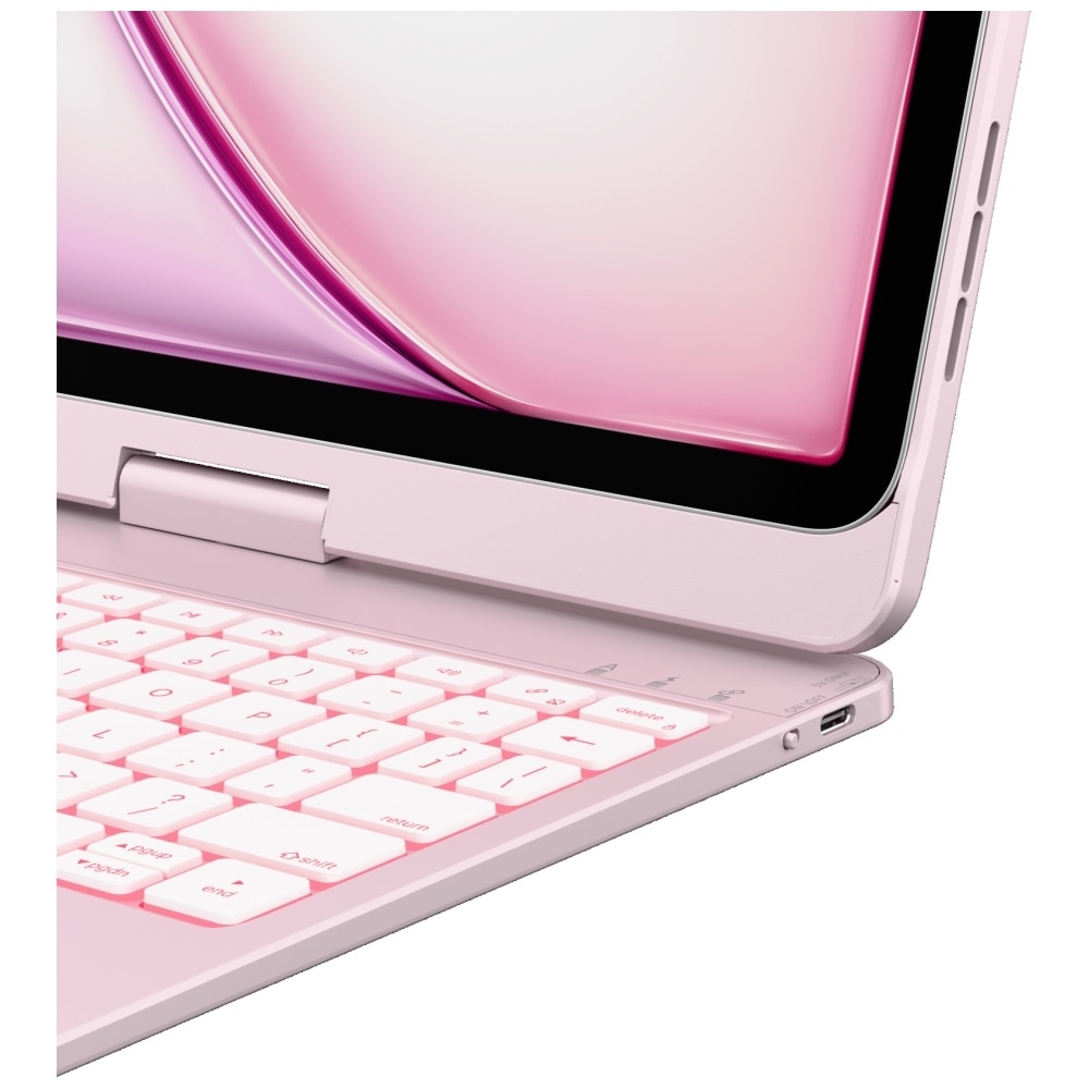 Carcasa cu tastatura Typecase Flexbook Touch compatibila cu iPad Air 11 inch 2024 / 2025, Roz