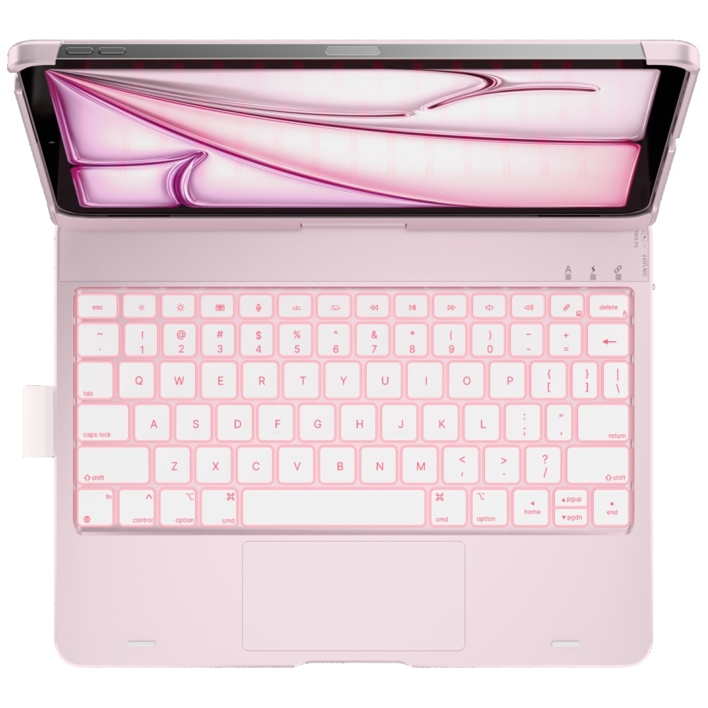 Carcasa cu tastatura Typecase Flexbook Touch compatibila cu iPad Air 11 inch 2024 / 2025, Roz