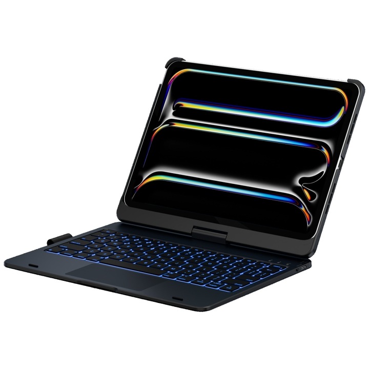 Carcasa cu tastatura Typecase Flexbook Touch compatibila cu iPad Pro 11 inch 2024 / 2025, Negru