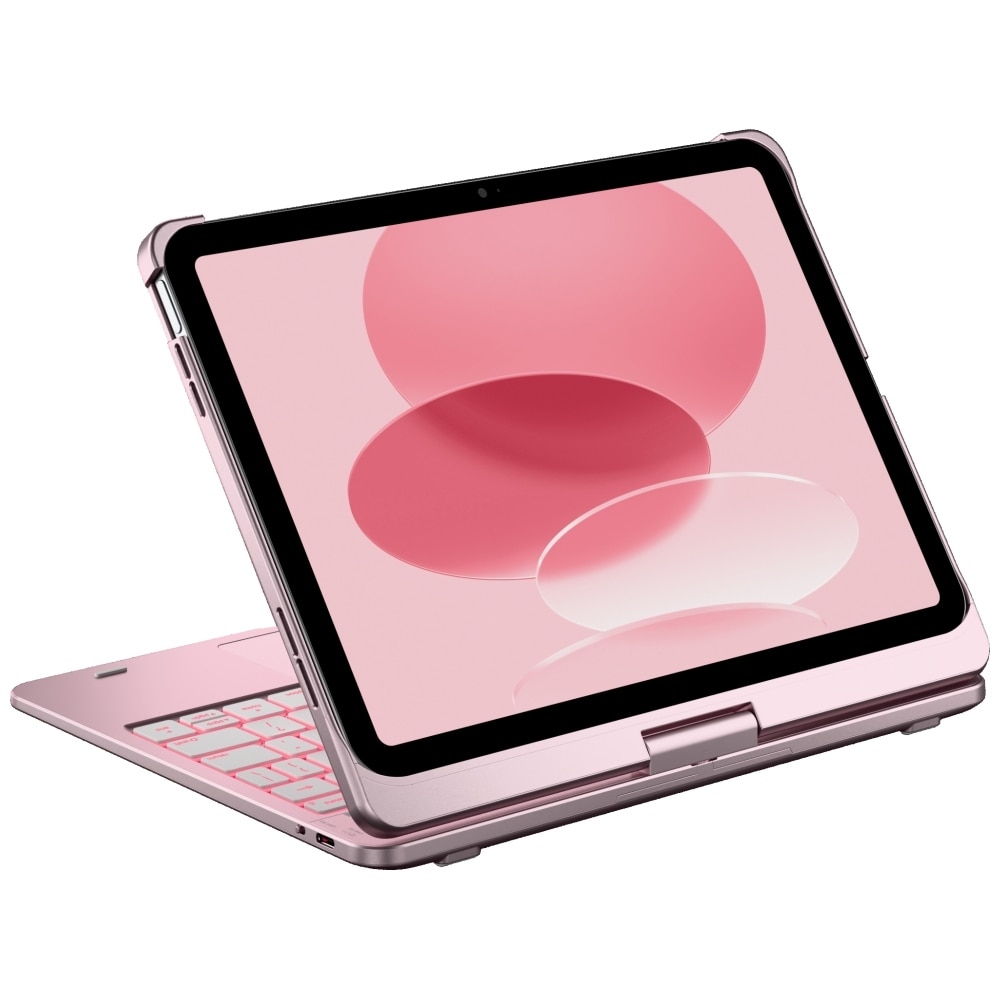 Carcasa cu tastatura Typecase Flexbook Touch compatibila cu iPad 11 inch (A16) 2025 / iPad 10.9 inch 2022, Roz