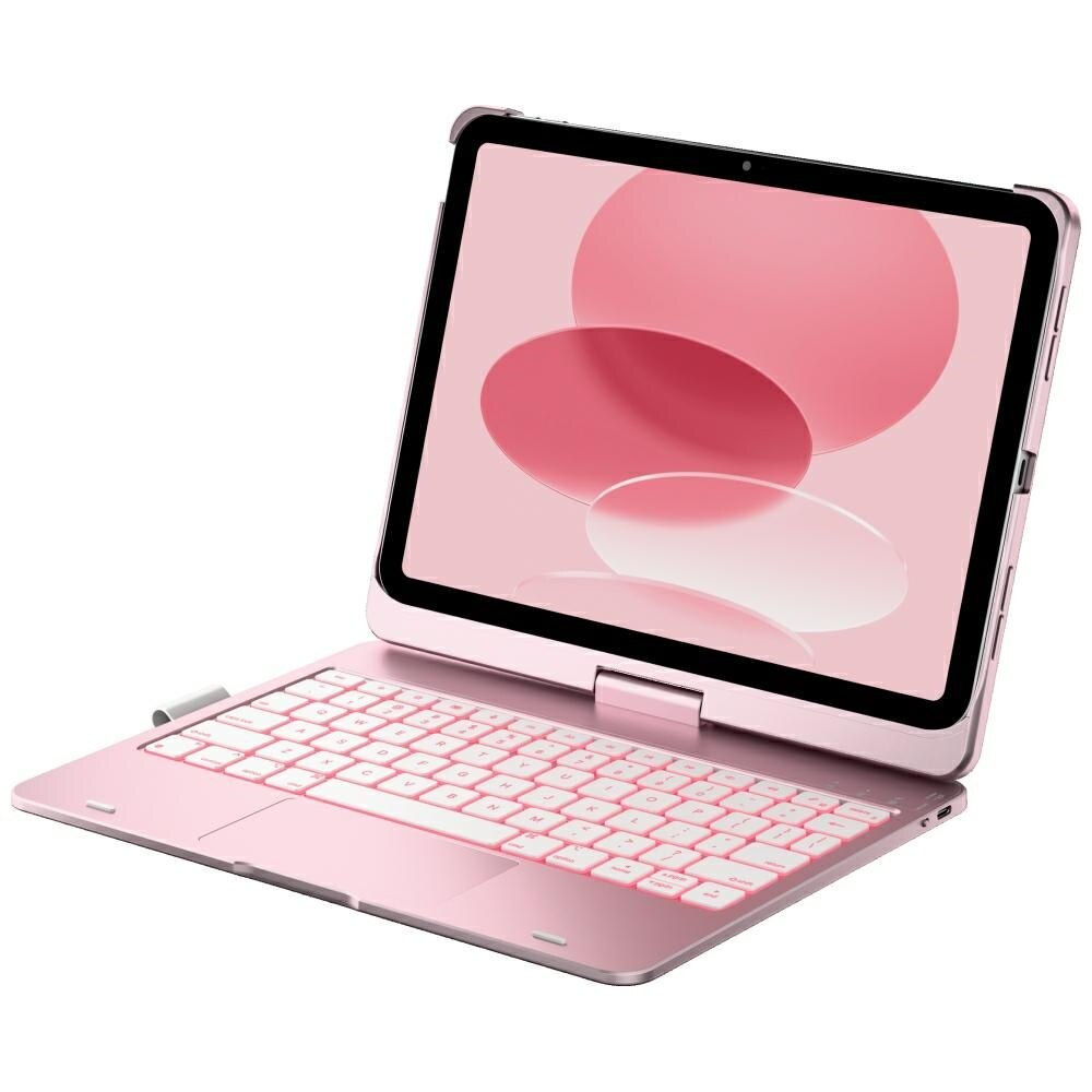 Carcasa cu tastatura Typecase Flexbook Touch compatibila cu iPad 11 inch (A16) 2025 / iPad 10.9 inch 2022, Roz