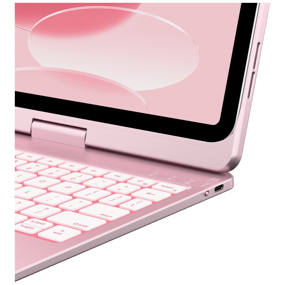 Carcasa cu tastatura Typecase Flexbook Touch compatibila cu iPad 11 inch (A16) 2025 / iPad 10.9 inch 2022, Roz