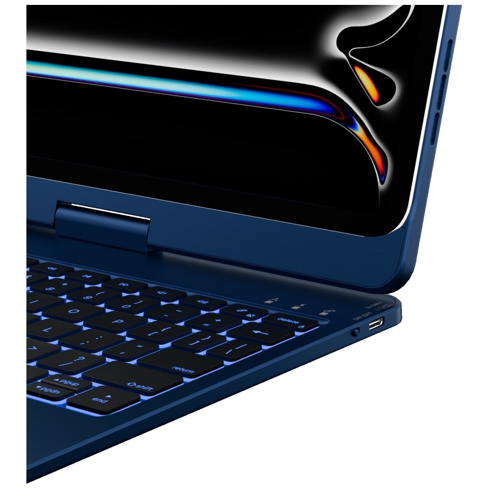 Carcasa cu tastatura Typecase Flexbook Touch compatibila cu iPad Pro 11 inch 2024 / 2025, Dark Blue