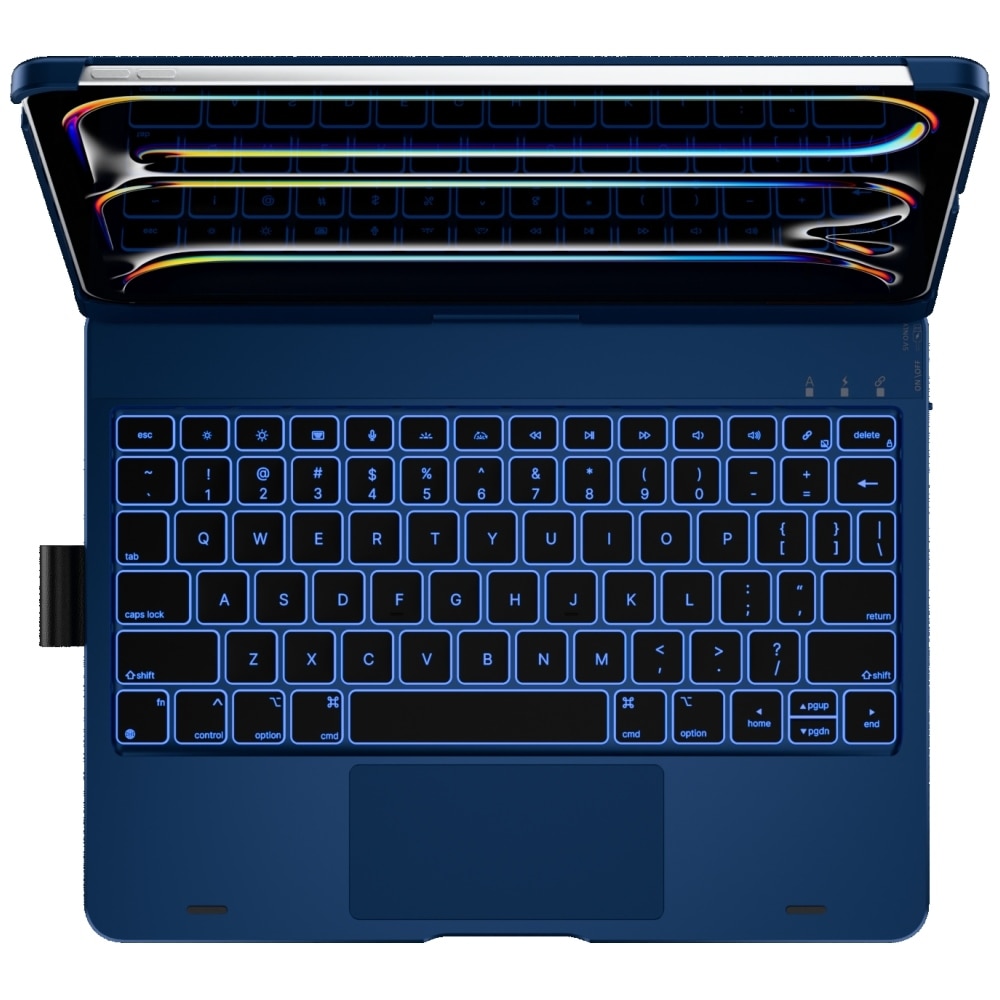 Carcasa cu tastatura Typecase Flexbook Touch compatibila cu iPad Pro 11 inch 2024 / 2025, Dark Blue