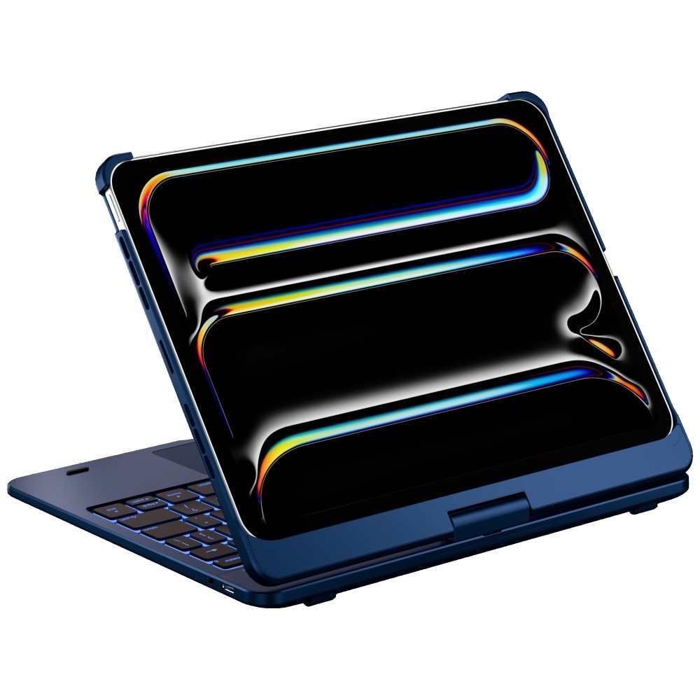Carcasa cu tastatura Typecase Flexbook Touch compatibila cu iPad Pro 11 inch 2024 / 2025, Dark Blue