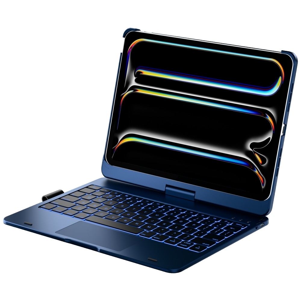 Carcasa cu tastatura Typecase Flexbook Touch compatibila cu iPad Pro 11 inch 2024 / 2025, Dark Blue