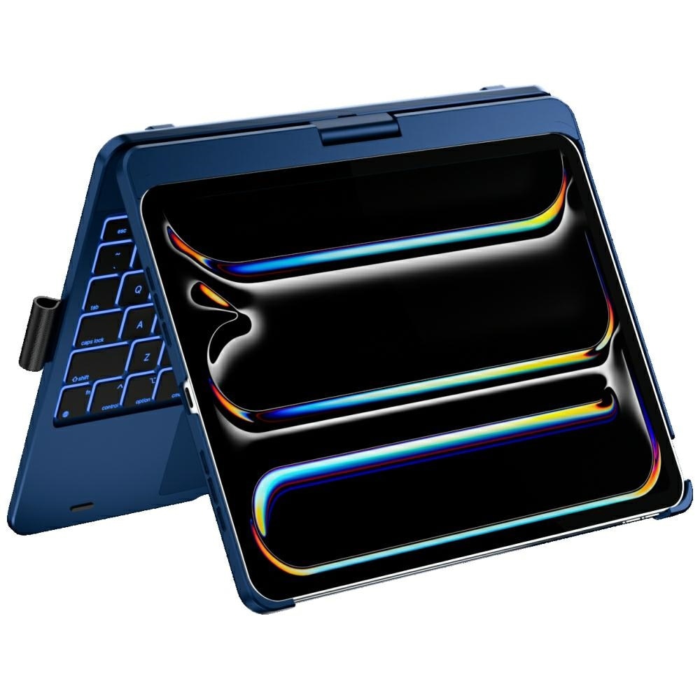Carcasa cu tastatura Typecase Flexbook Touch compatibila cu iPad Pro 11 inch 2024 / 2025, Dark Blue