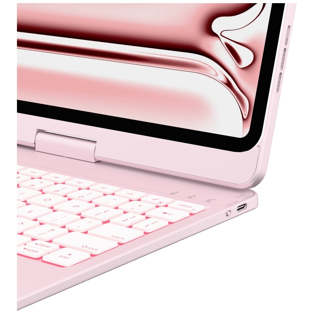 Carcasa cu tastatura Typecase Flexbook Touch compatibila cu iPad Pro 11 inch 2024 / 2025, Roz