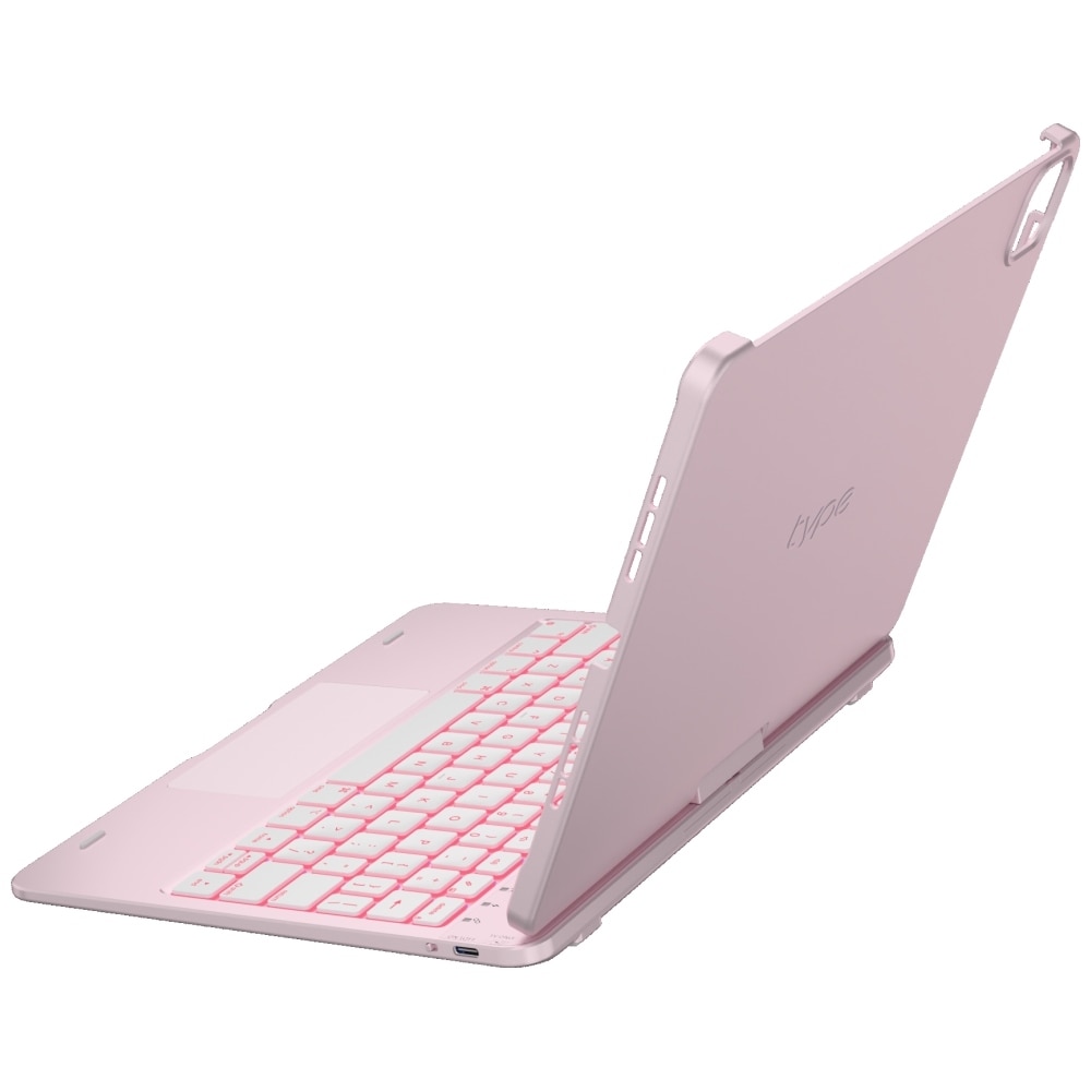 Carcasa cu tastatura Typecase Flexbook Touch compatibila cu iPad Pro 11 inch 2024 / 2025, Roz