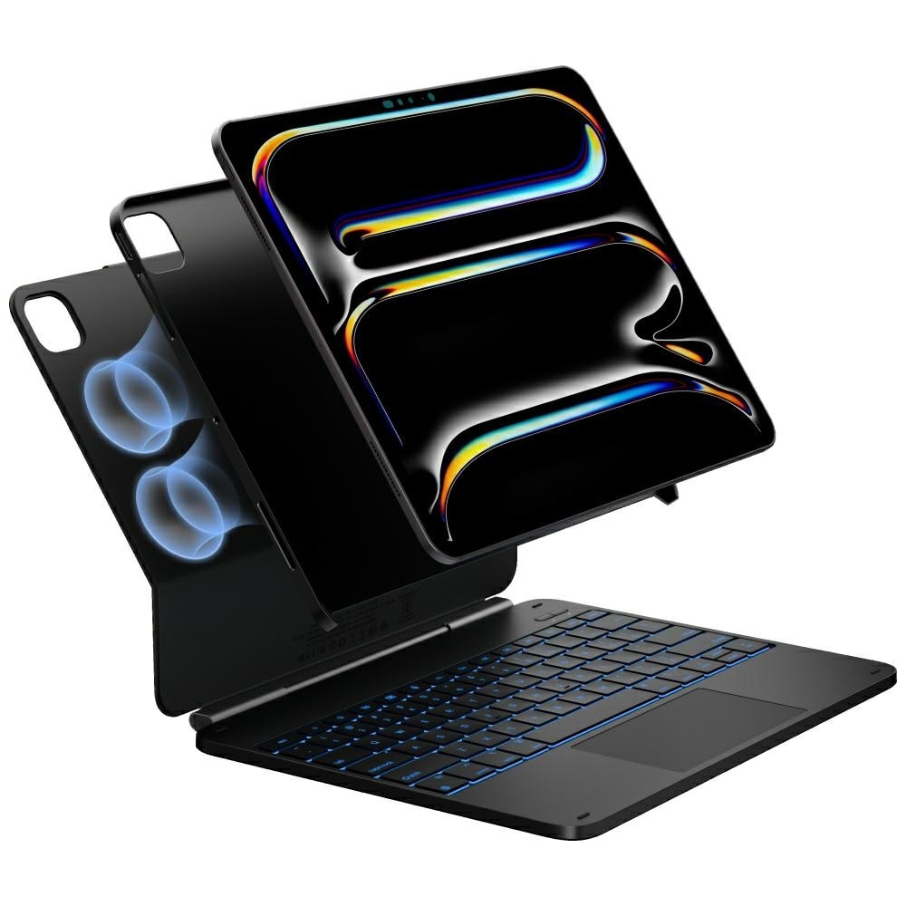 Carcasa cu tastatura Typecase Edge Plus compatibila cu iPad Air 13 inch 2024 / 2025, Negru