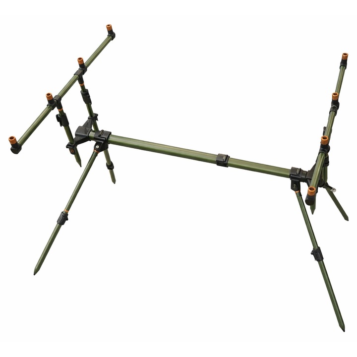 Rod Pod Ajustabil pentru 4 Lansete – Reglabil pe Lungime si Inaltime, Distanta Busbar 22 cm, cu Husa de Transport