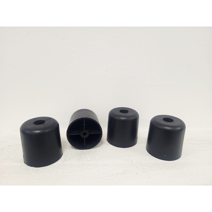 Set 4 picioare plastic 50×50 mm, Negru