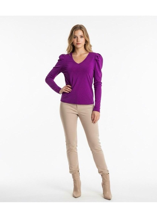 Лилава блуза с блестящи елементи NAF NAF, XS