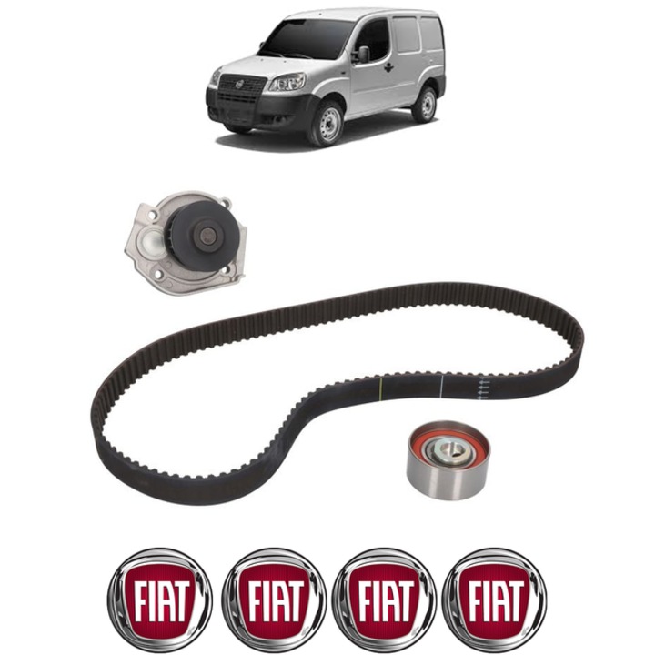Set pompa apa si curea distributie FIAT DOBLO Box Body/MPV (223_) 1.2 (223ZXA1A) 65 CP din 2001 - 2004, Bosch, 4x Stickere auto cu FIAT