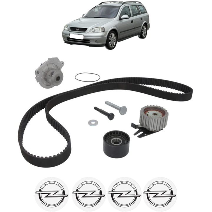 Set pompa apa si curea distributie OPEL ASTRA H Estate Van (L70) 1.9 CDTI (L70) 101 CP din 2005 - 2012, Bosch, 4x Stickere auto cu OPEL