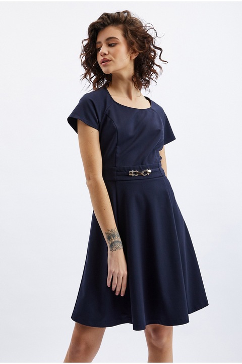 Orsay, Rochie mini evazata, Bleumarin