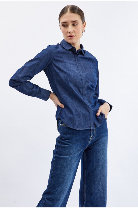 Orsay, Camasa de denim slim fit, Bleumarin