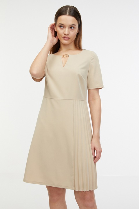 Orsay, Rochie evazata cu maneci scurte, Bej