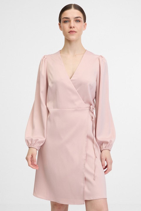 Orsay, Rochie cambrata cu decolteu in V si model, Roz prafuit