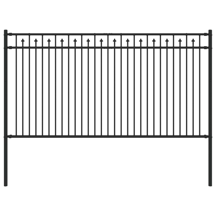 Gard cu Varfuri vidaXL, Negru 200 x 150 cm Otel vopsit electrostatic