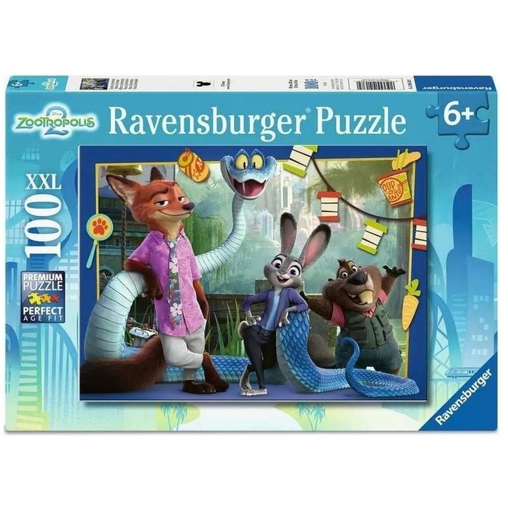 Пъзел Ravensburger, Zwierzogrod, 100 части, многоцветен