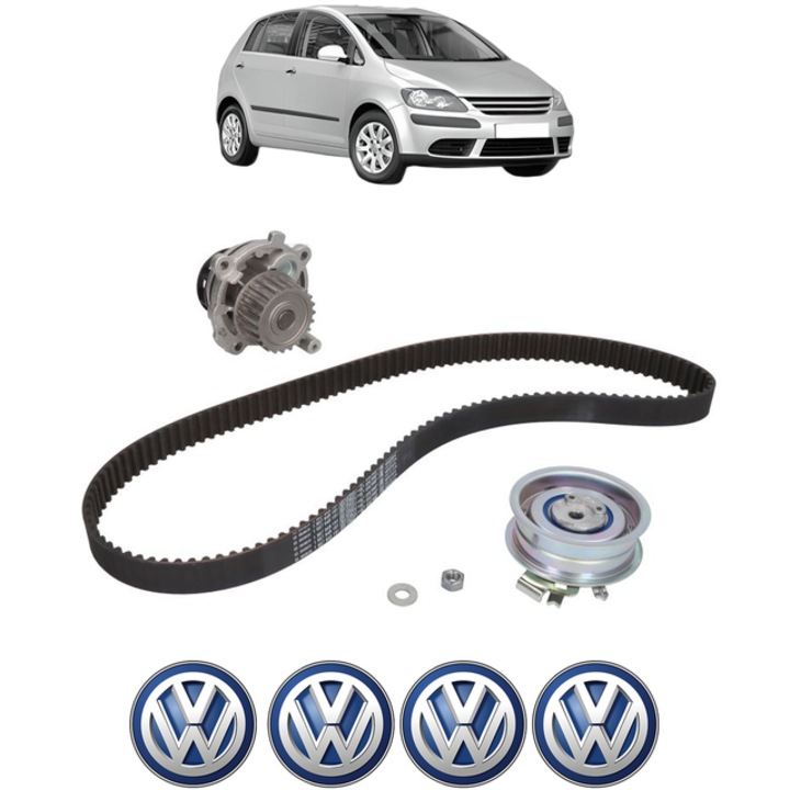 Set pompa apa si curea distributie Volkswagen GOLF PLUS V (5M1, 521) 1.6 MultiFuel 102 CP din 2007 - 2013, Bosch, 4x Stickere auto cu Volkswagen
