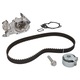 Set pompa apa si curea distributie RENAULT CLIO III Grandtour (KR0/1_) 1.2 16V Hi-Flex (KR1U) 79 CP din 2007 - 2012, Bosch, 4x Stickere auto cu RENAULT