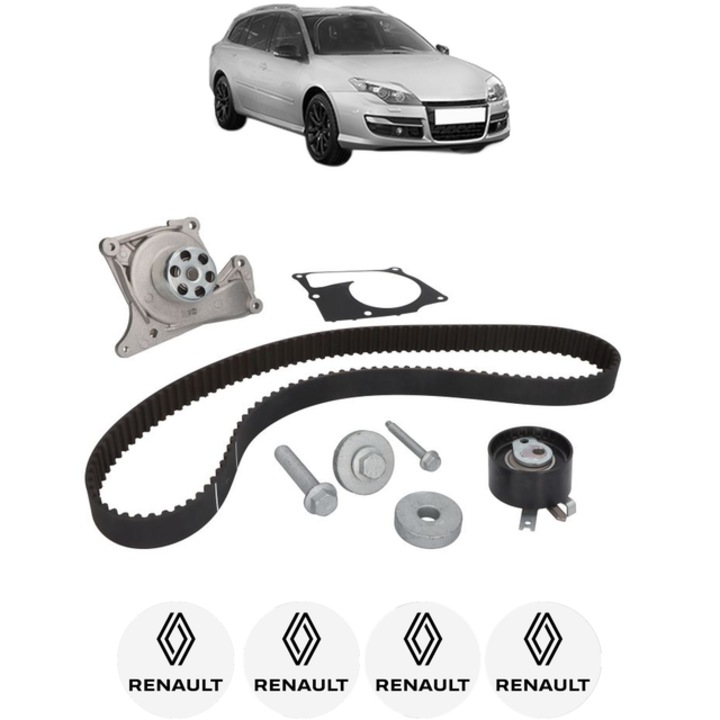 Set pompa apa si curea distributie RENAULT LAGUNA III Grandtour (KT0/1) 1.5 dCi (KT0A, KT0R, KT02) 110 CP din 2007 - 2015, Bosch, 4x Stickere auto cu RENAULT