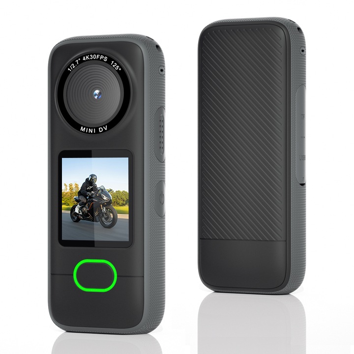 Camera Video Sport 4K Ultra HD cu Ecran Tactil 1.4 inch, 48MP, Unghi Larg 150°, WiFi Integrat, Rezistenta la Apa IPX6, Camera Video Portabila pentru Sport, Bicicleta, Motocicleta, Vlog si Activitati Outdoor