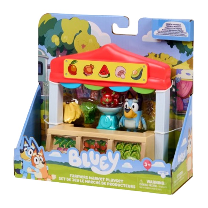 Комплект за игра Bluey Farmers Market, с фигурка и аксесоари, 3+ години