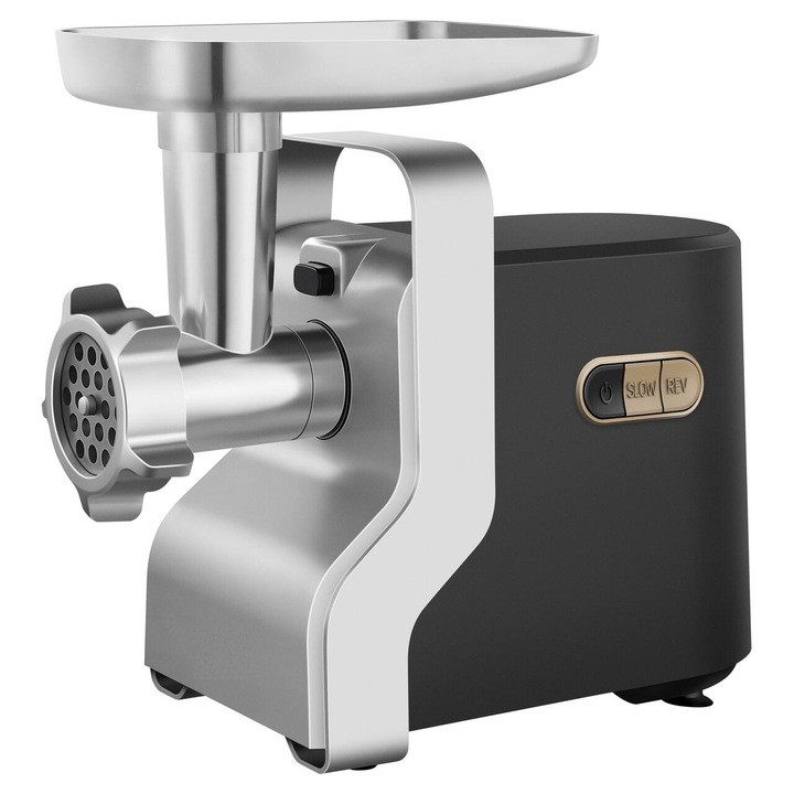 Masina electrica de tocat carne, 700 W, 3 discuri de tocat extra fine 3 mm / fine 5 mm / grosier 8 mm, Capacitate 2,2 kg/min