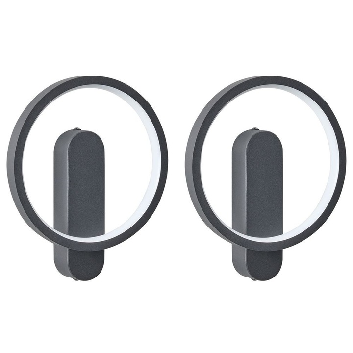 Set de 2 aplice Blies LED Metal Negru