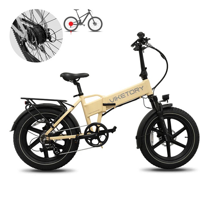 Bicicletă electrică pliabilă Viketory Lithor, fatbike, 20 inch, 7 viteze, roți late, portabilă