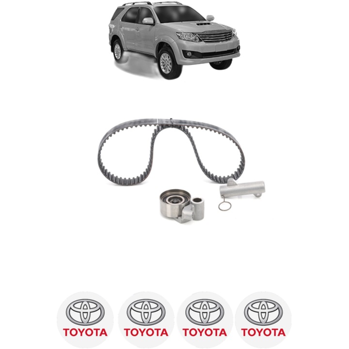 Set curea de distributie TOYOTA FORTUNER (_N5_, _N6_) 2.5 D-4D (KUN60, RZN205) 102 CP din 2004 - 2015, Bosch, 4x Stickere auto cu TOYOTA